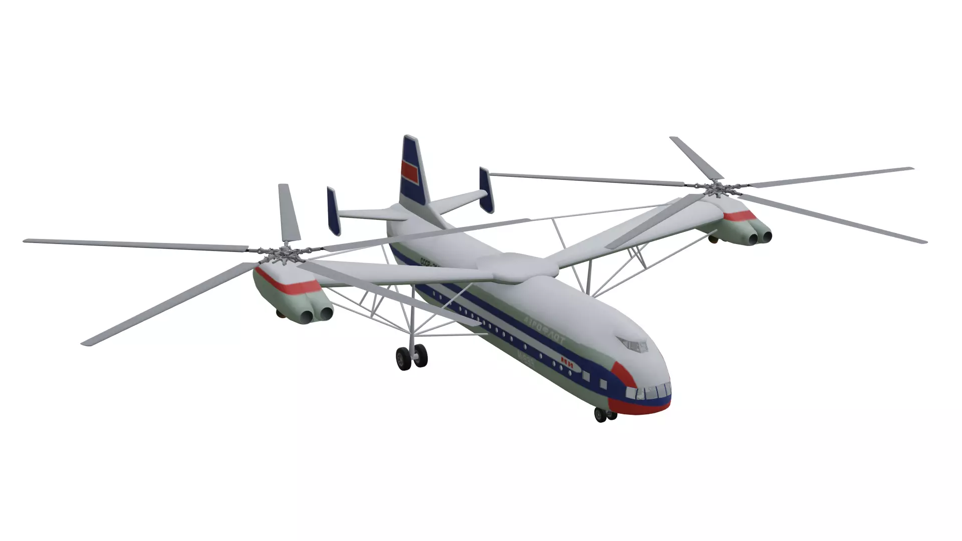 Mil Mi-12 Homer Low-poly 3D model