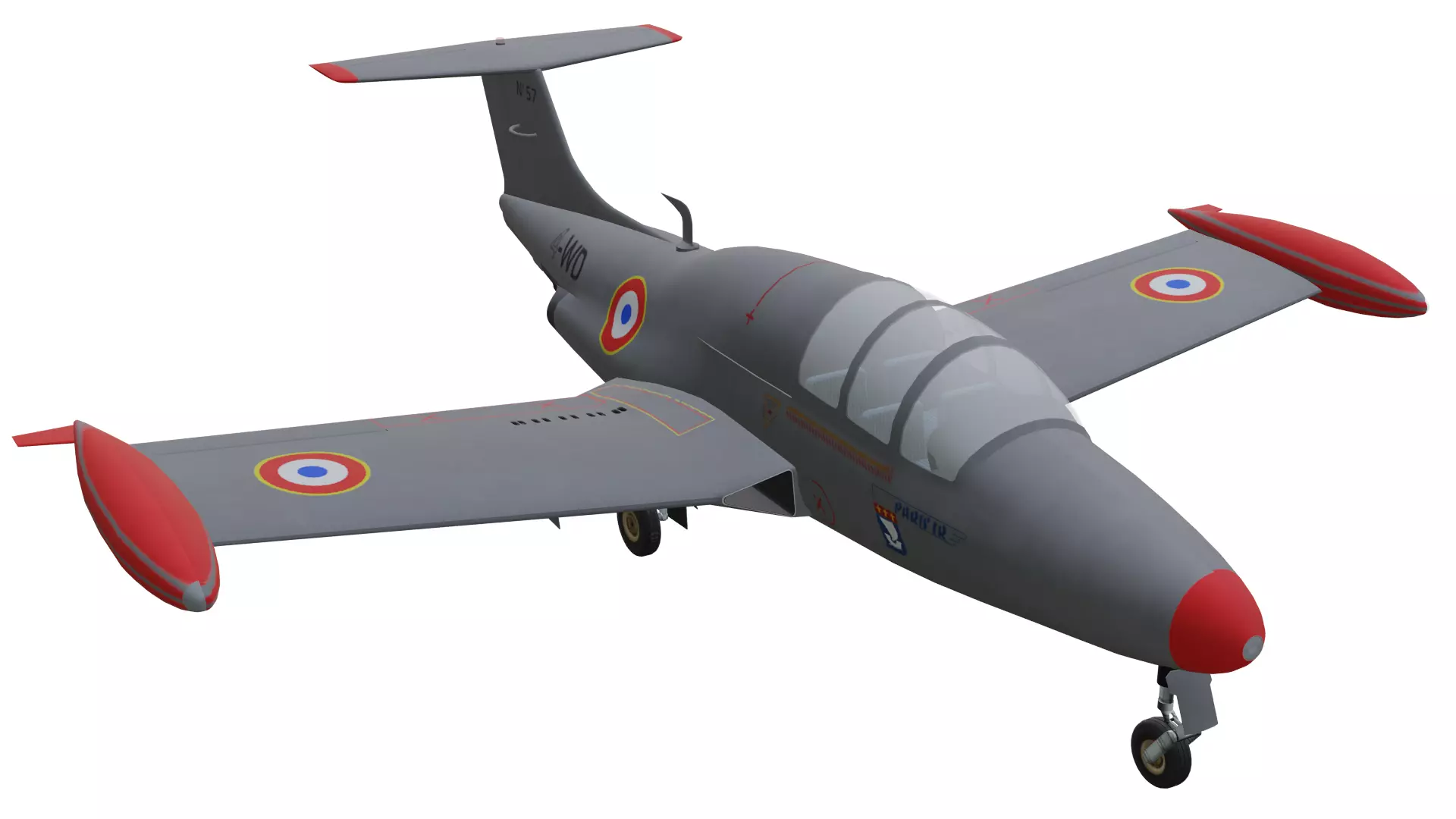 Morane-Saulnier MS760 Low-poly 3D model
