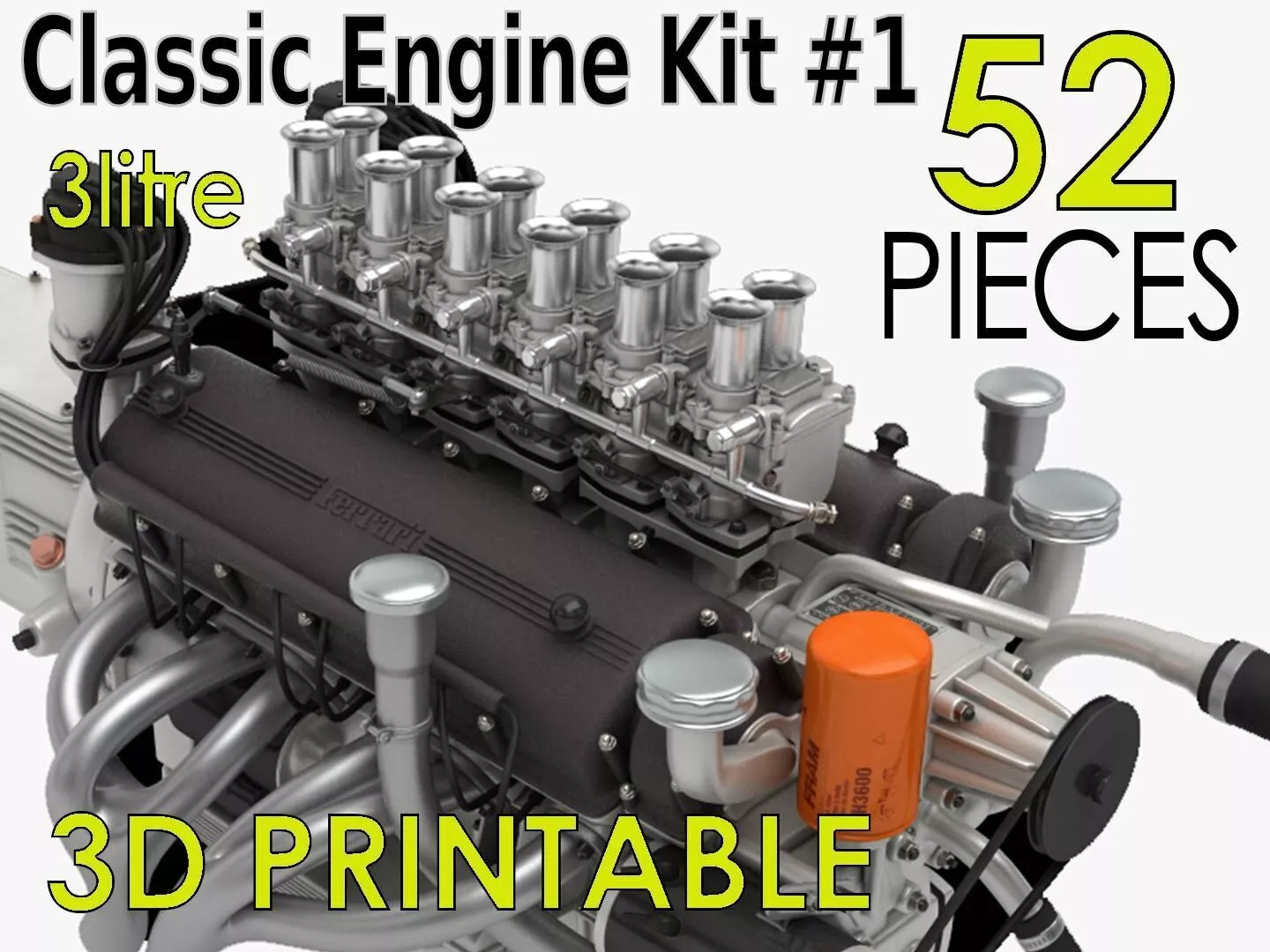 Scale V12 Engine Classic Kit 1 3D print model
