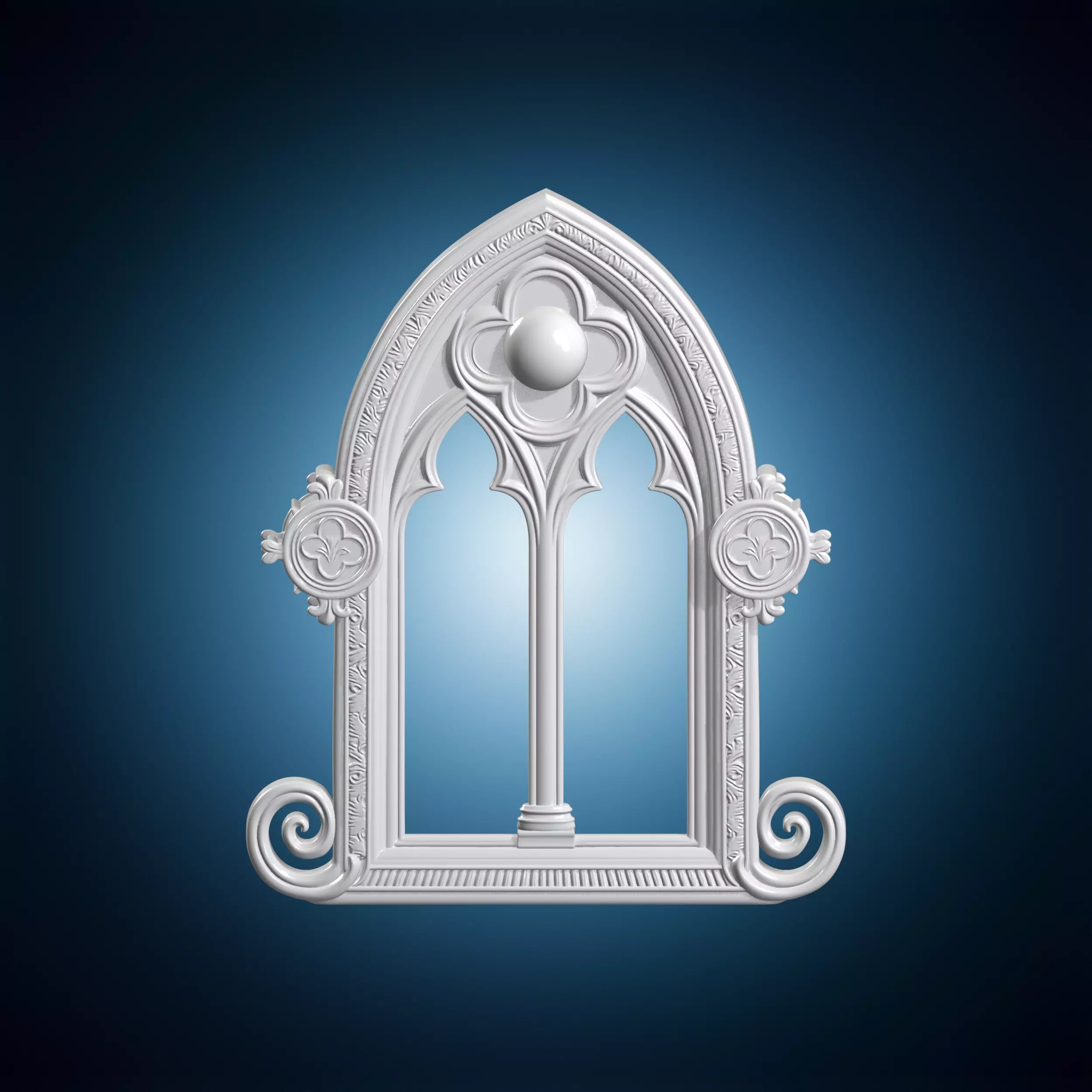 Moonlit Chapel Gothic Frame 3D Print Model 3D print model