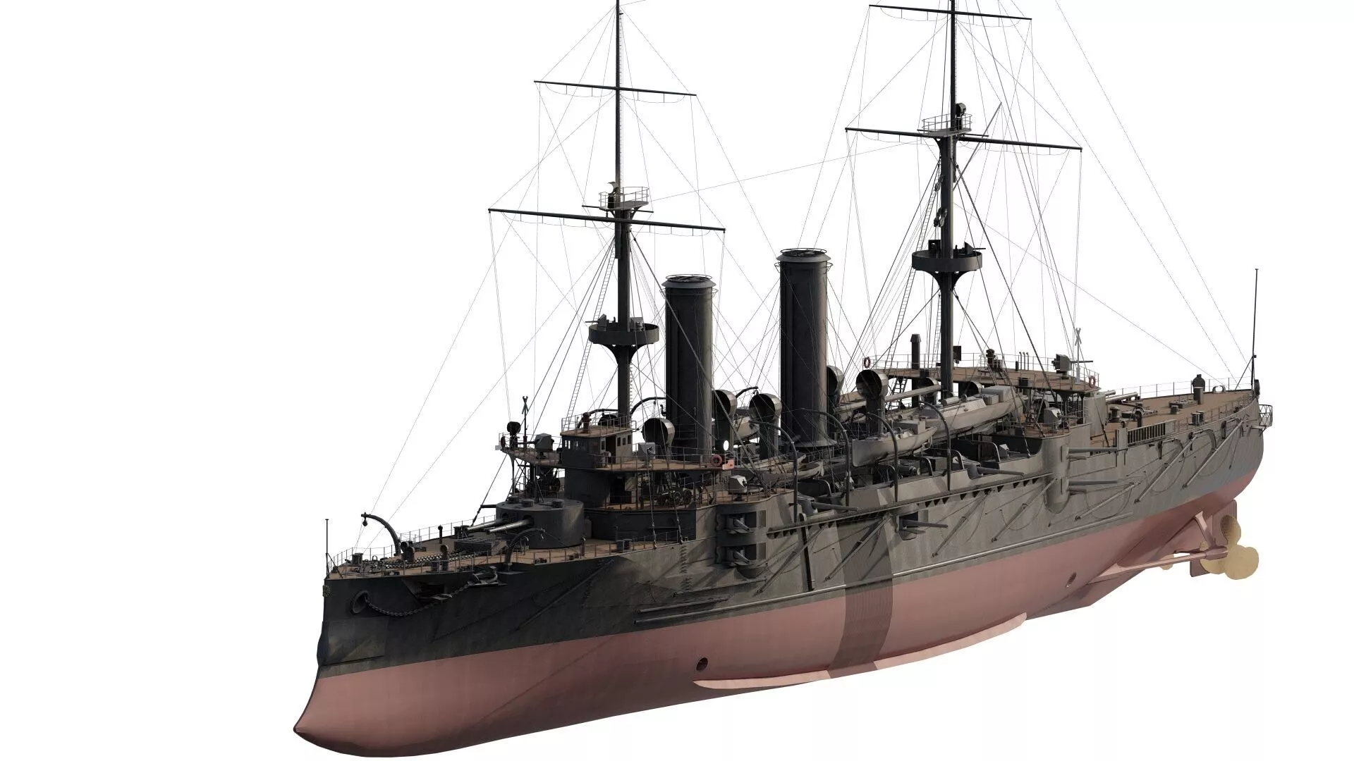 LATE 1800S JAPAN NAVY ARMORED CRUISER 3D model