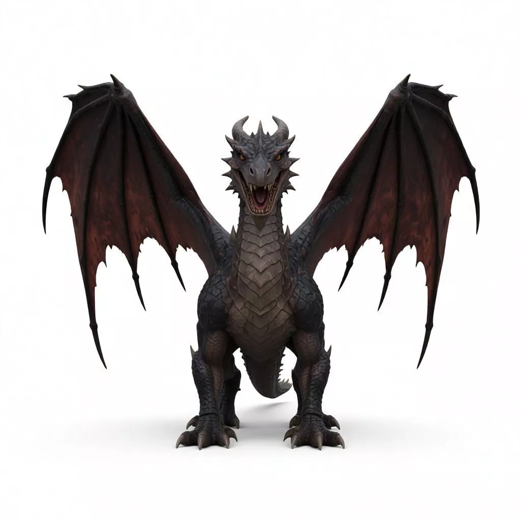 Dragao Realista 3D Rigado para Jogos Low-poly 3D model