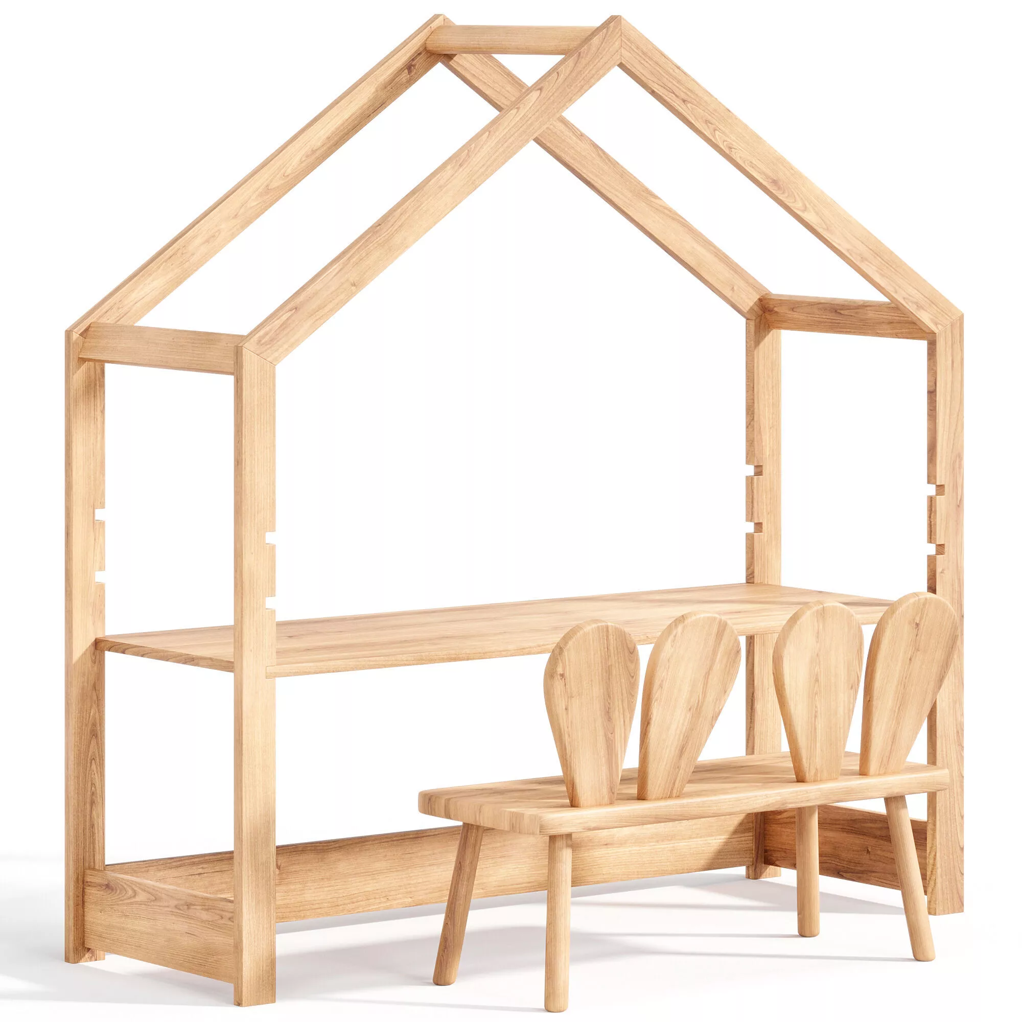 Kids Table and Chair By SKLUM Free low-poly 3D model