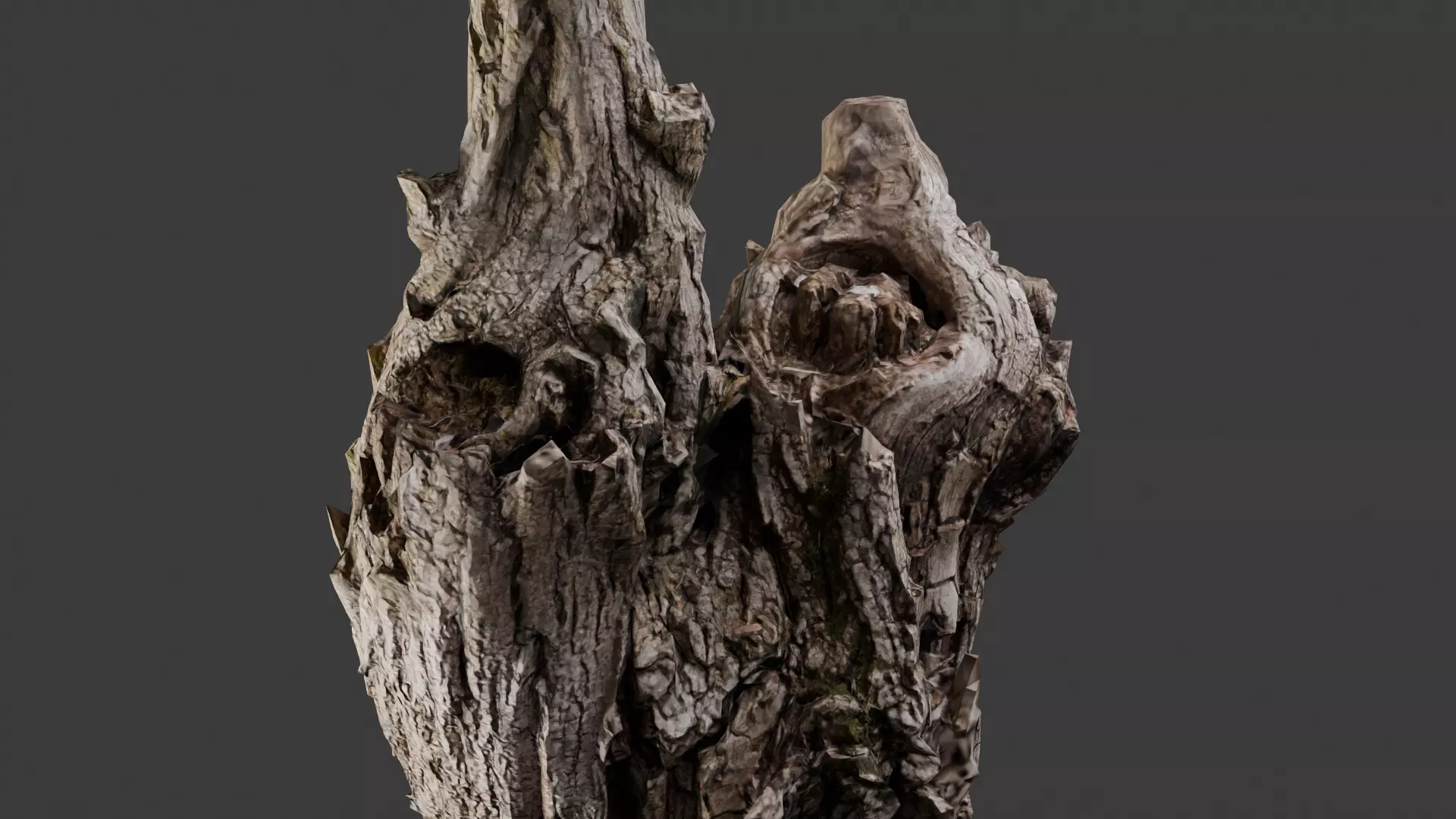 High-quality forest stump Free low-poly 3D model