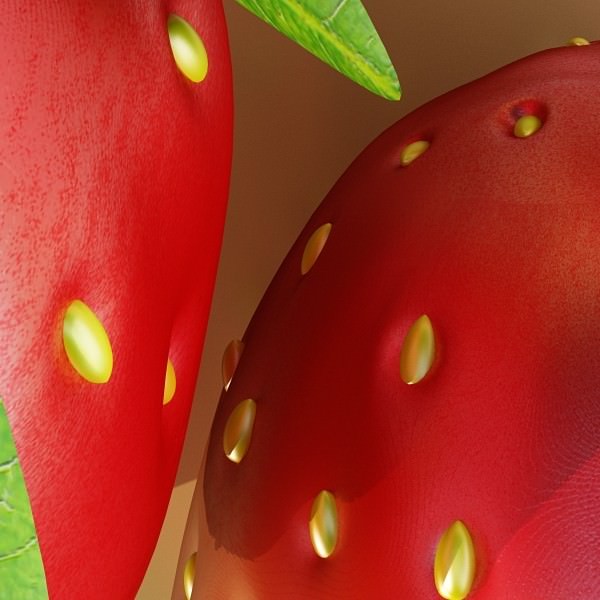 Champagne Set 2 - Bottle Flute Strawberry and Wooden Ice Bucket 3D model_42