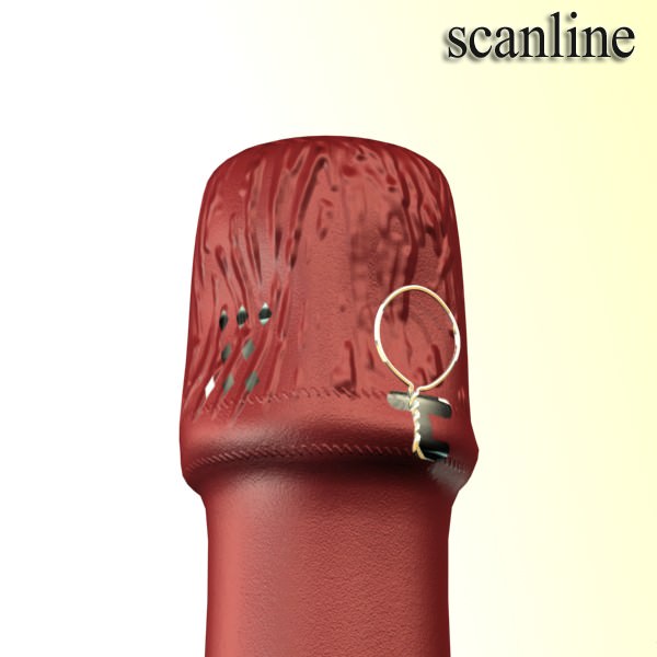 Champagne Set 2 - Bottle Flute Strawberry and Wooden Ice Bucket 3D model_30