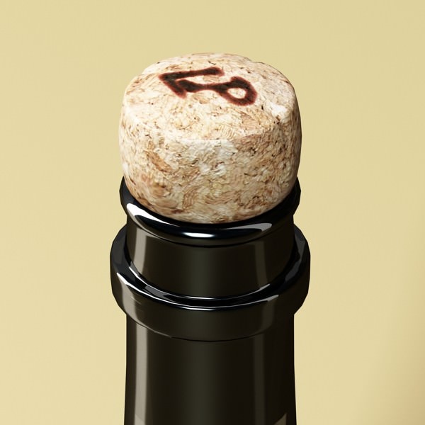 Champagne Set 2 - Bottle Flute Strawberry and Wooden Ice Bucket 3D model_23