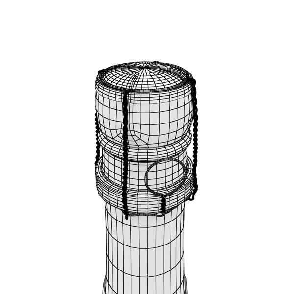 Champagne Set 2 - Bottle Flute Strawberry and Wooden Ice Bucket 3D model_34