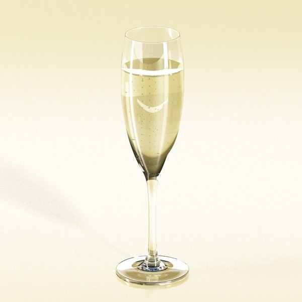 Champagne Set 2 - Bottle Flute Strawberry and Wooden Ice Bucket 3D model_10