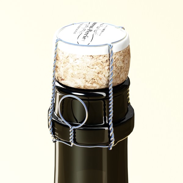 Champagne Set 2 - Bottle Flute Strawberry and Wooden Ice Bucket 3D model_21