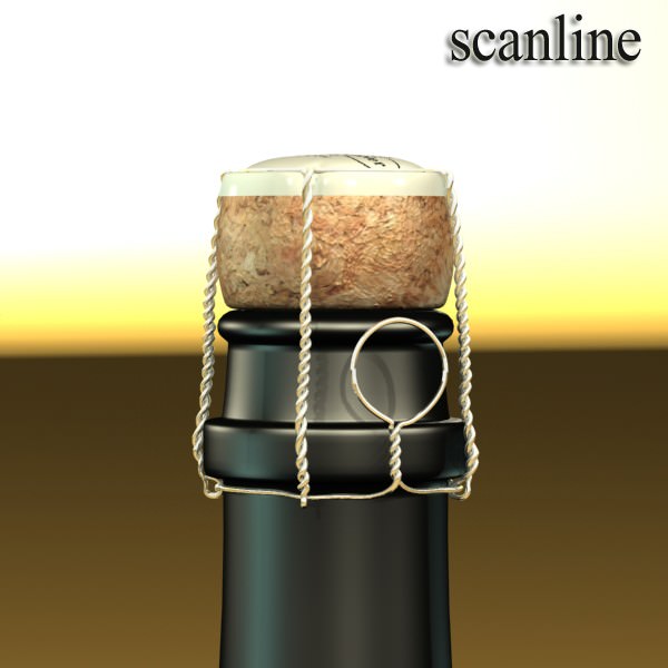 Champagne Set 2 - Bottle Flute Strawberry and Wooden Ice Bucket 3D model_31