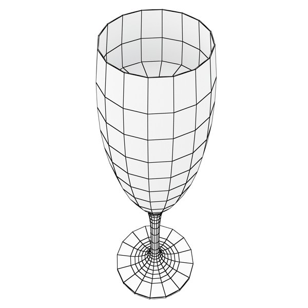 Champagne Set 2 - Bottle Flute Strawberry and Wooden Ice Bucket 3D model_17