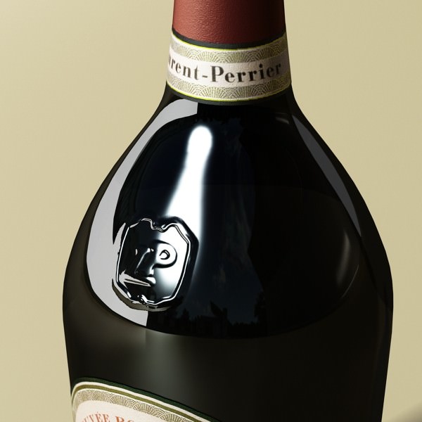 Champagne Set 2 - Bottle Flute Strawberry and Wooden Ice Bucket 3D model_24