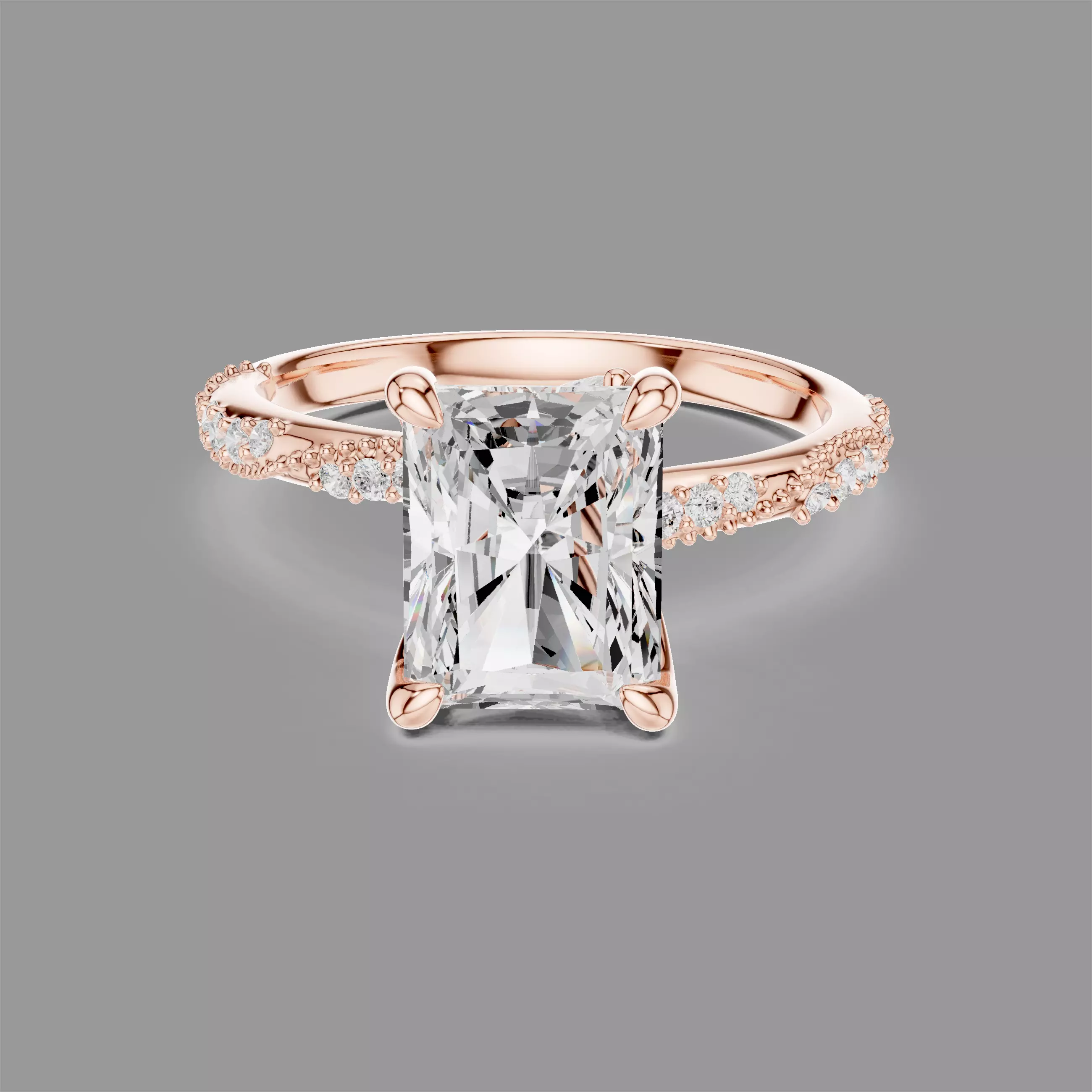 Radiant Solitaire Ring 3D print model