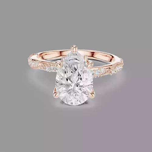 Pear Solitaire Ring 