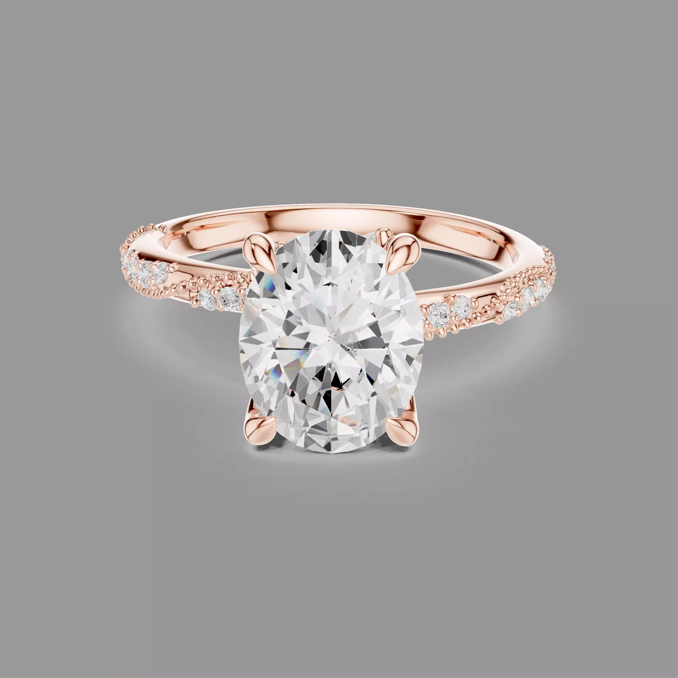 Oval Solitaire Ring 3D print model