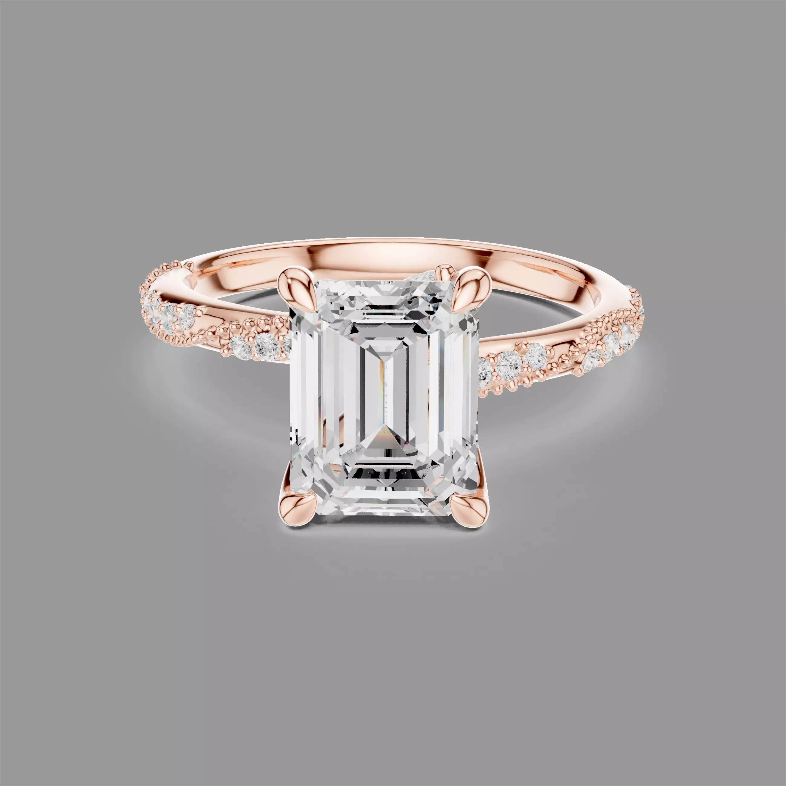 Emerald Solitaire Ring 3D print model