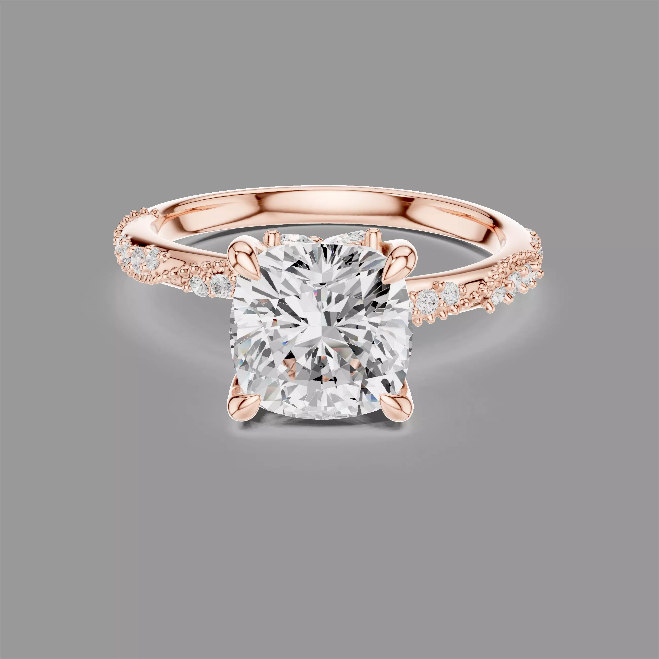 Cushion Solitaire Ring 3D print model