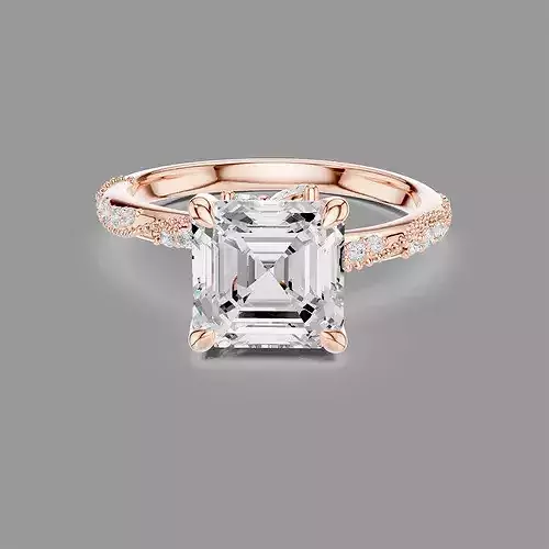 Asscher Solitaire Ring 