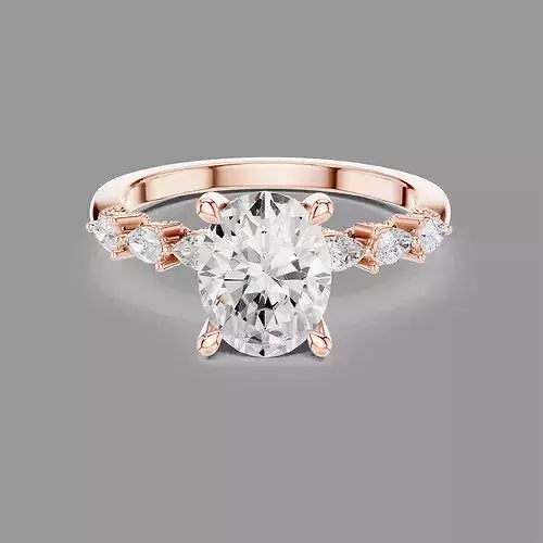 Oval Solitaire Ring 