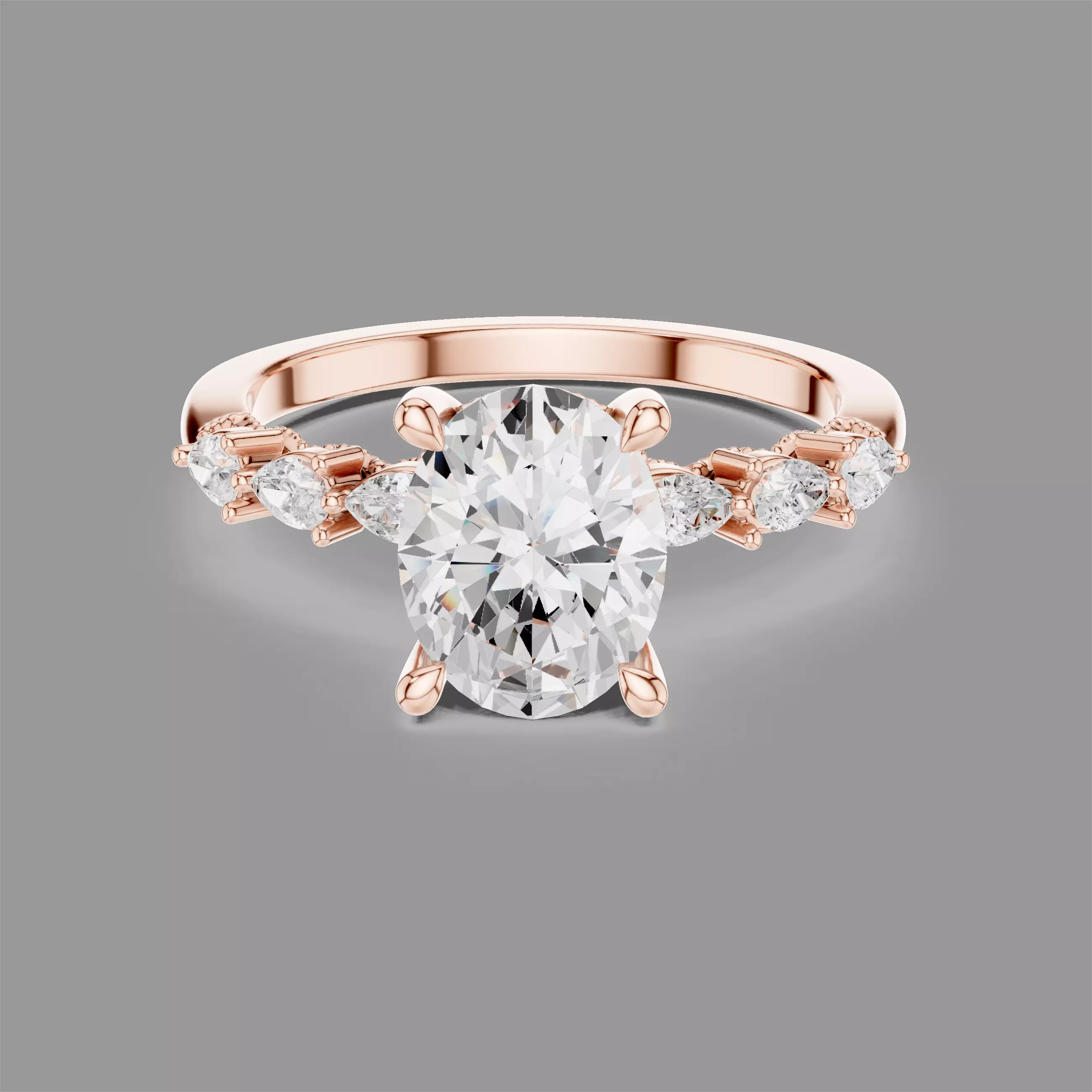 Oval Solitaire Ring 3D print model