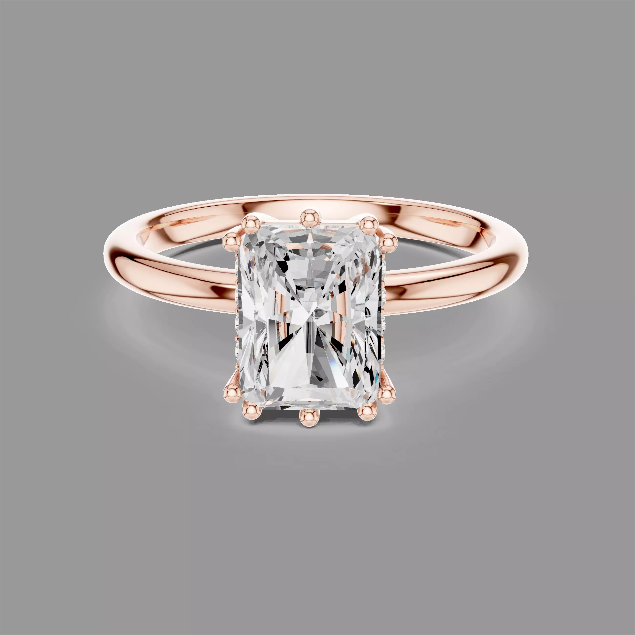 Radiant Solitaire Ring 3D print model
