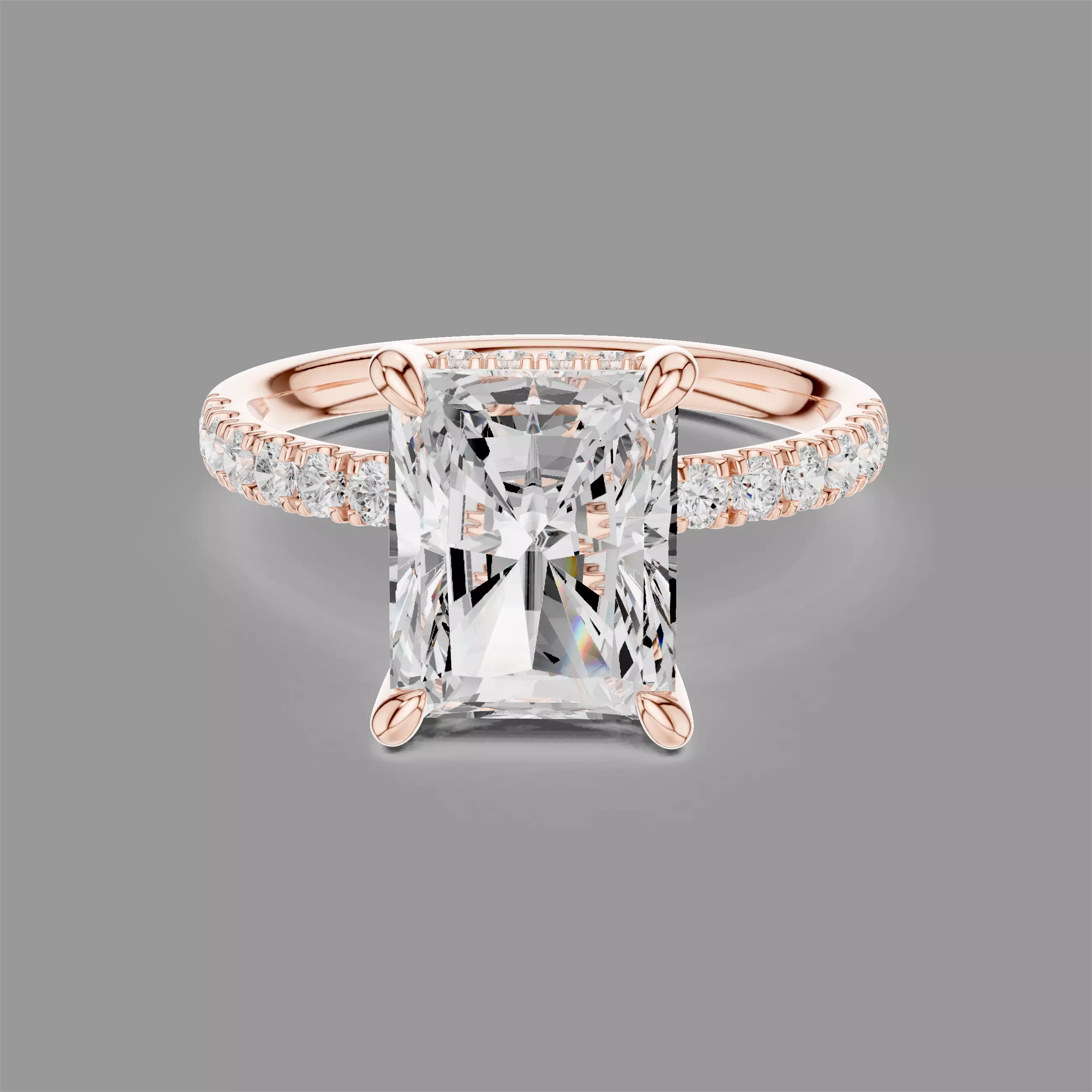 Radiant Solitaire Ring 3D print model