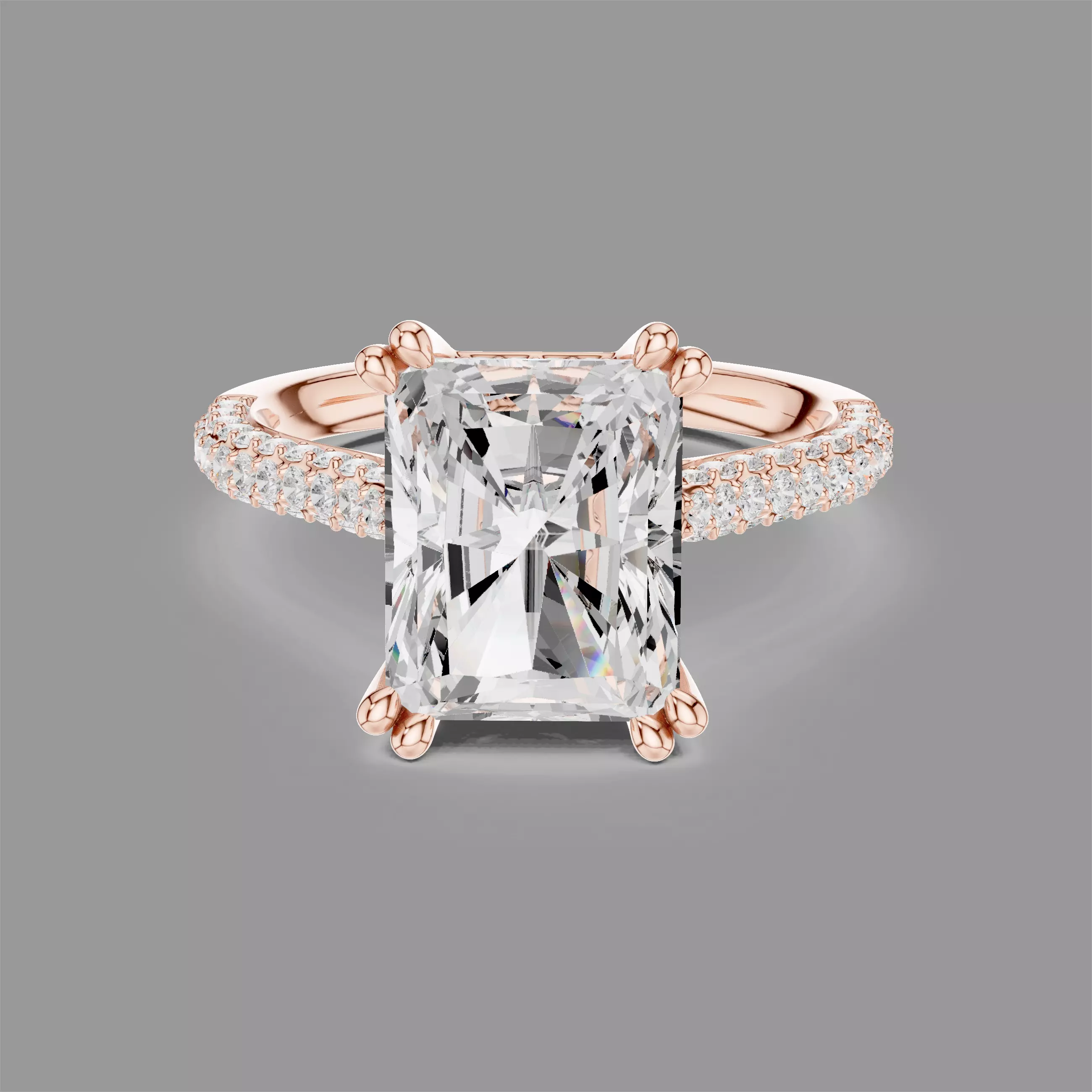 Radiant Solitaire Ring 3D print model