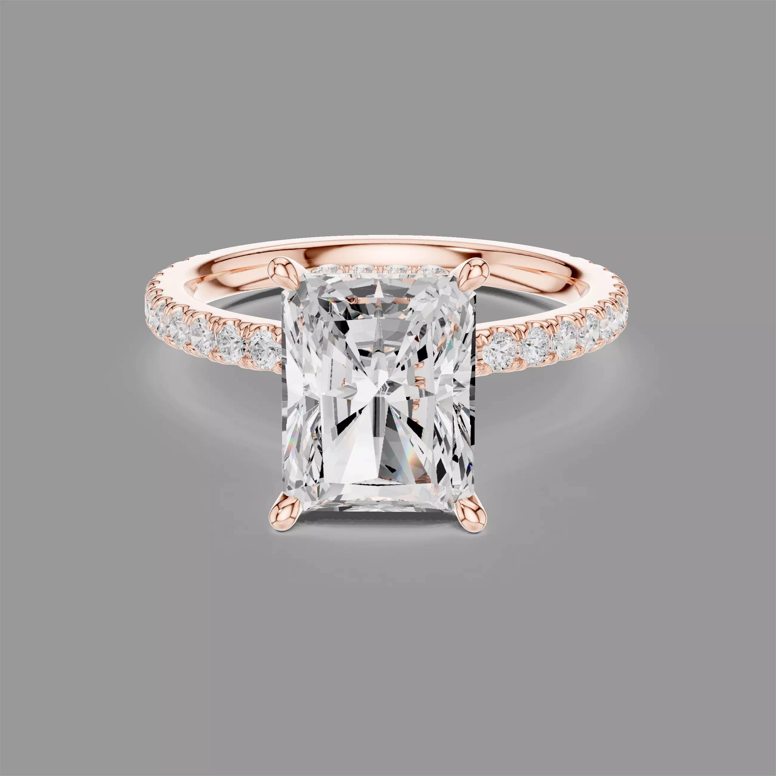 Radiant Solitaire Ring 3D print model