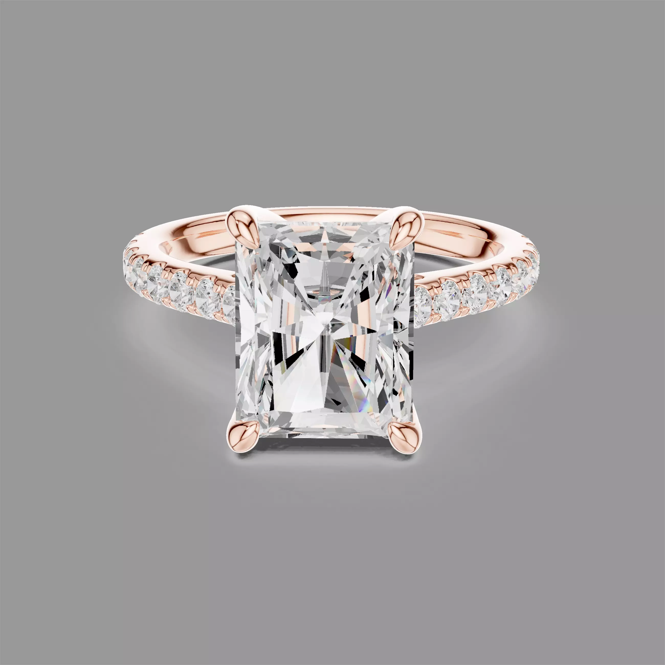 Radiant Solitaire Ring 3D print model