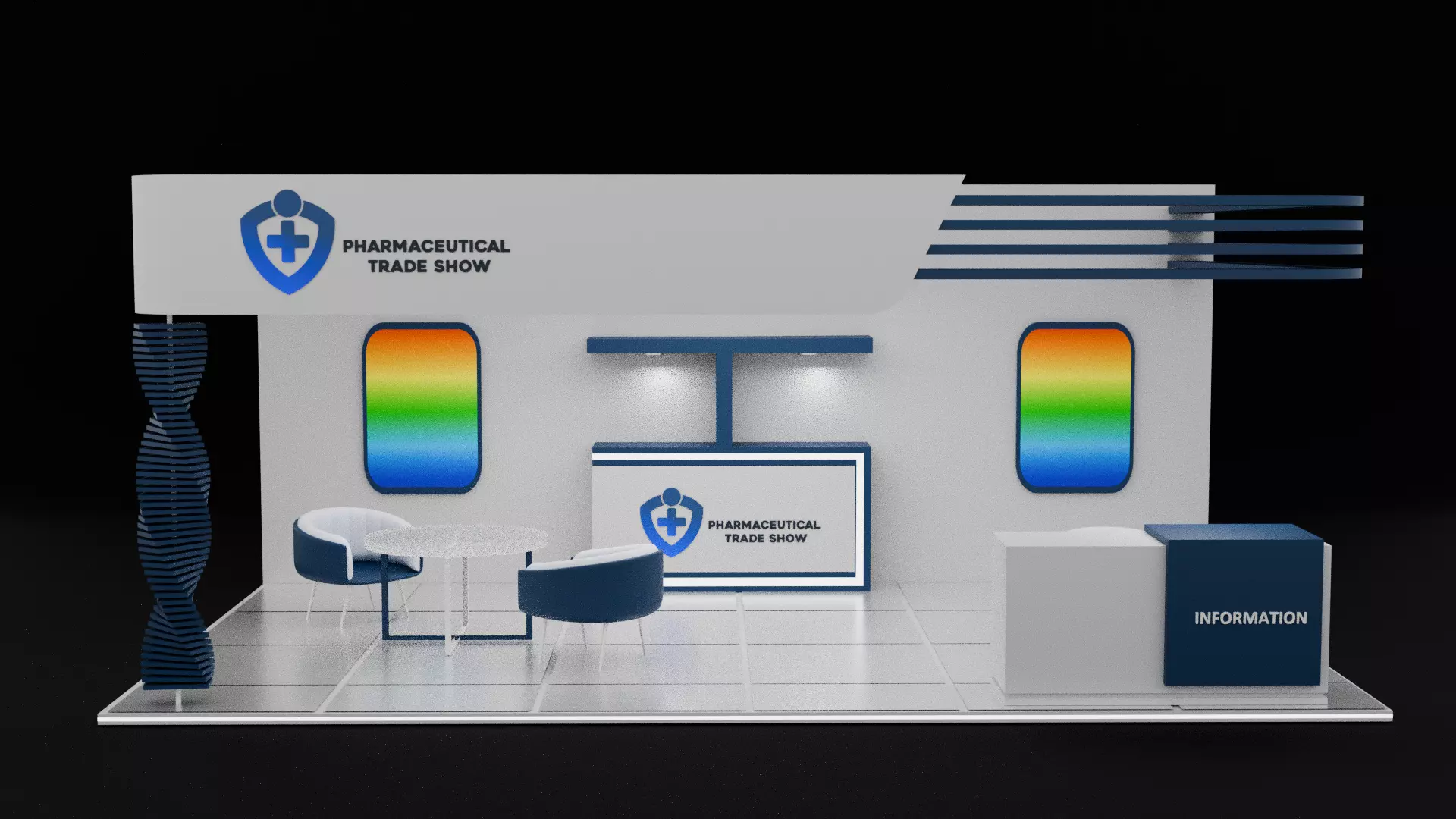 Pharmaceutical Trade Show Exhibition Booth 3D model
