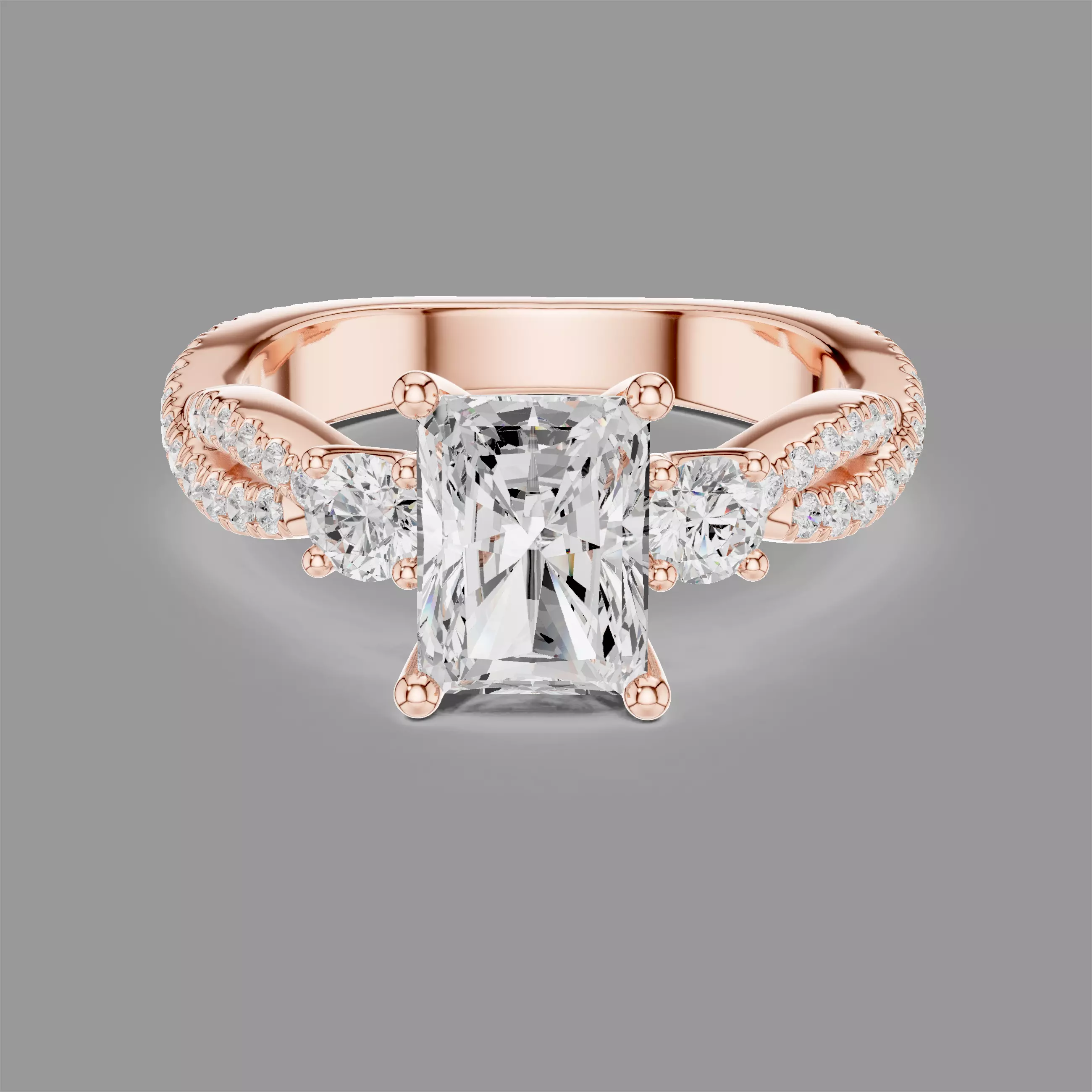 Radiant Solitaire Ring 3D print model