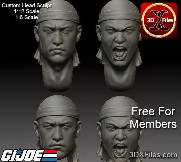 Hardmaster GI Joe HeadSculpt Action Figure - 3D Print File STL 3D print model