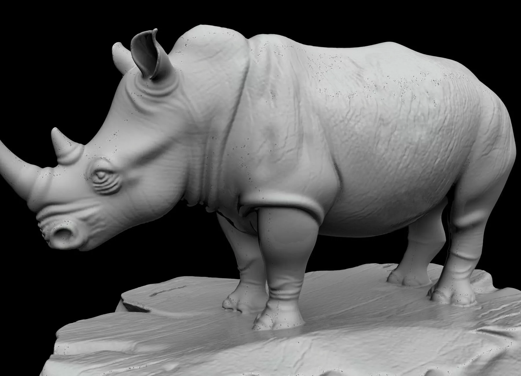 RHINO STATUE SCULPTURE 3D print model