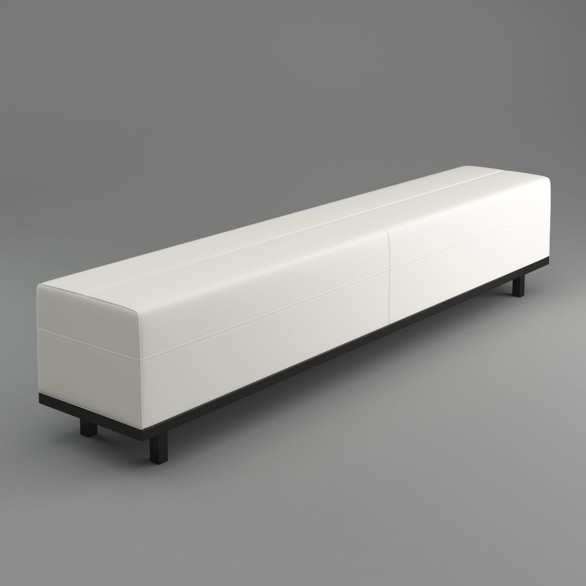 White leather bench 3d model max obj mtl fbx 4