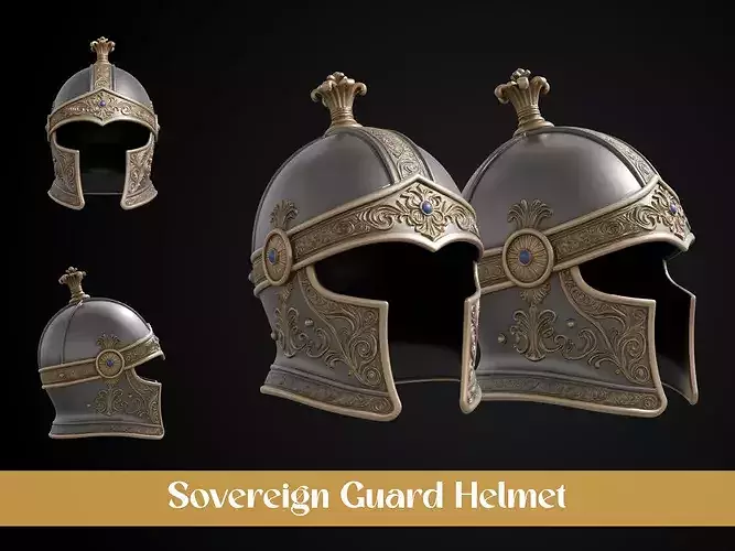 Stylized Royal Knight Dominion Helmet - Sovereign Guard