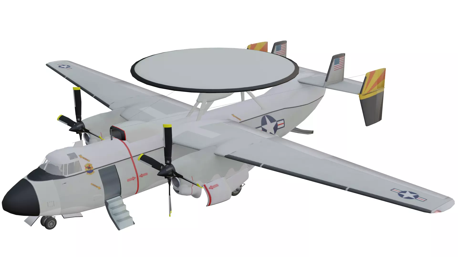 Northrop Grumman E-2 Hawkeye Low-poly 3D model