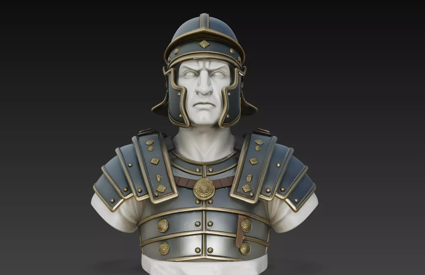Roman Centurion Bust STL Ancient Military Sculpture 3D print model
