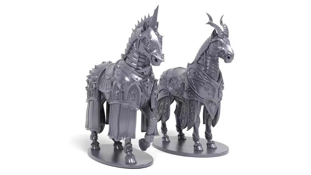 Horses with fantasy armor 3D print model