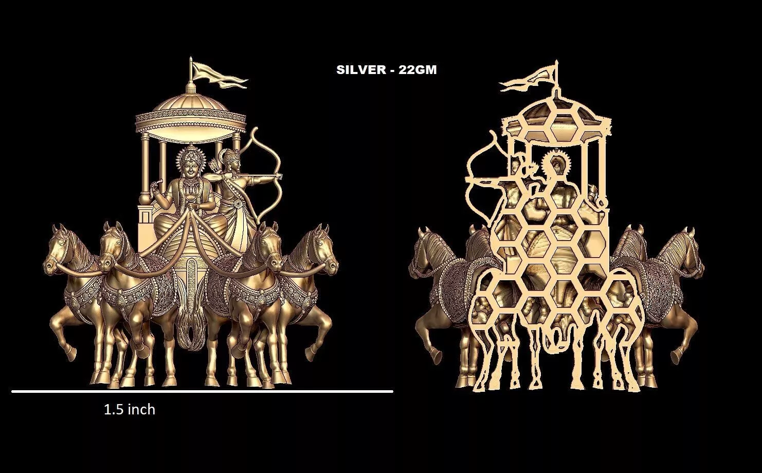 krishna arjun final broch 3D print model