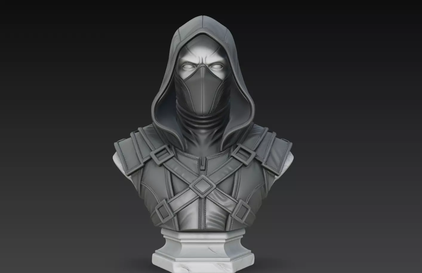Phantom Shadow Assassin Bust STL Rogue Hunter 3D print model