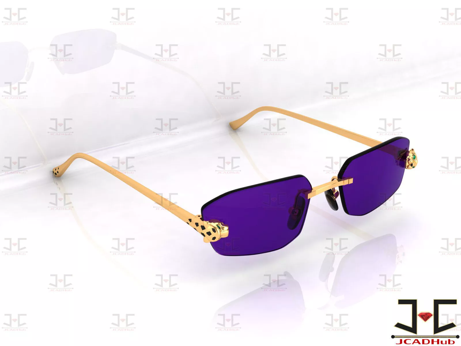 0278 - CartierR PantherR EyeGlasses - JCADHub 3D print model