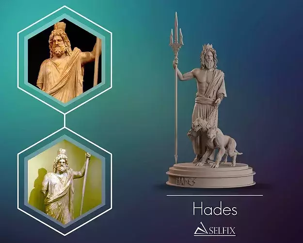Hades with Cerberus Full Body Sculpture 