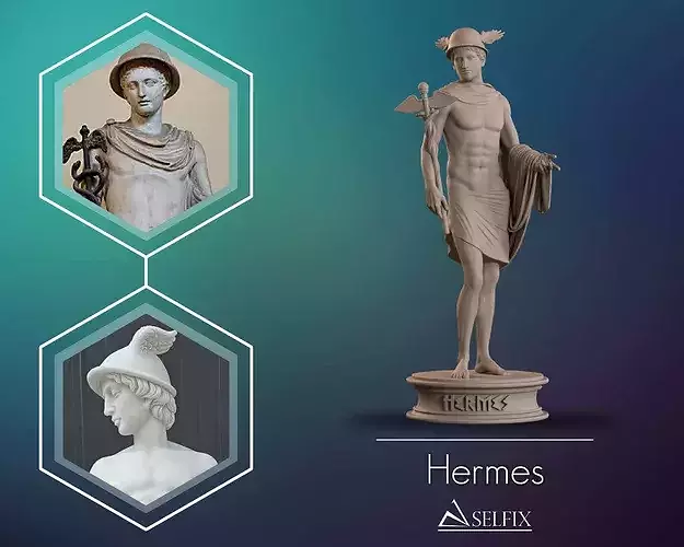 Hermes Full Body God Sculpture 