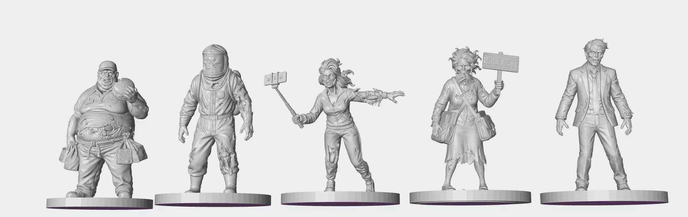 Custom Zombies for the Zombie apocalypse game 3D print model