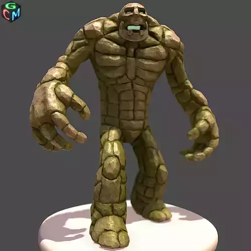Stone Golem Low-poly 3D model