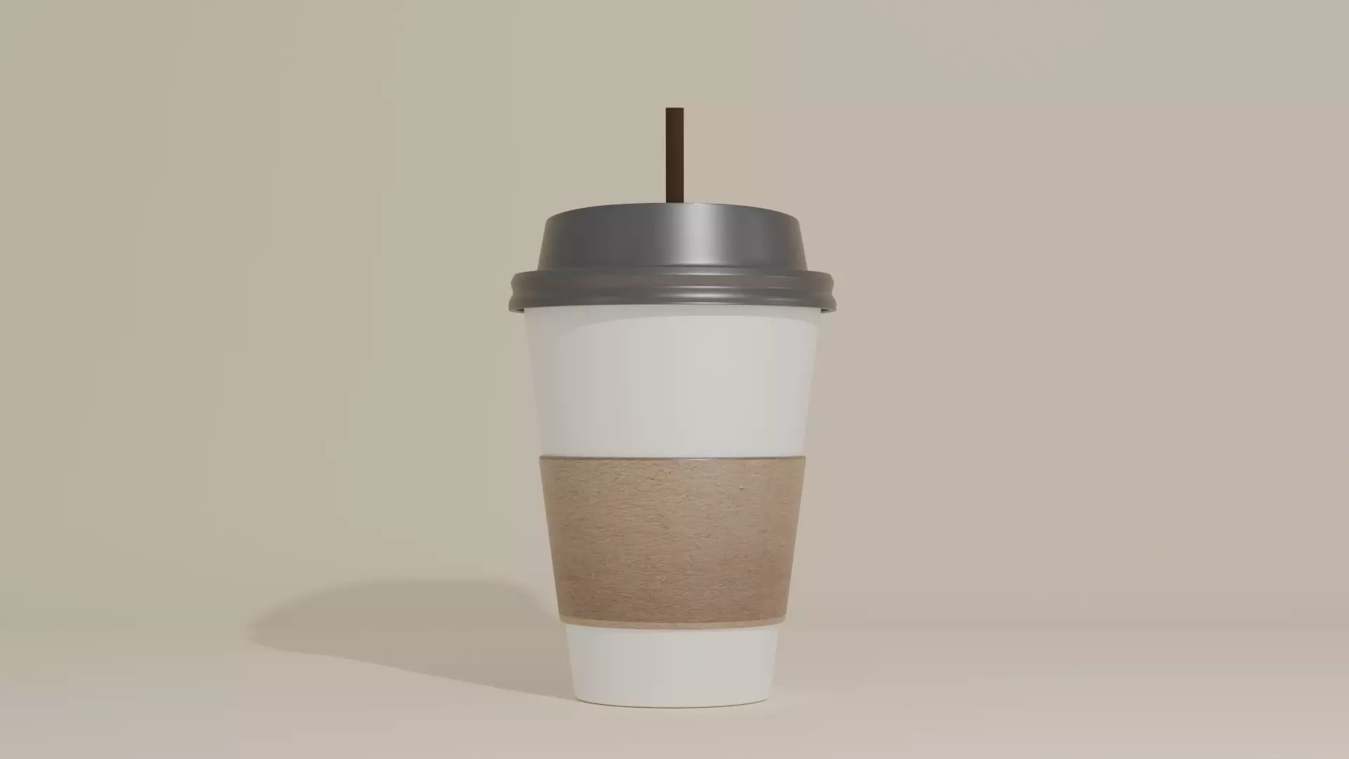Coffee Branding Mockup 3D Paper Cup Packaging Set Low-poly 3D model