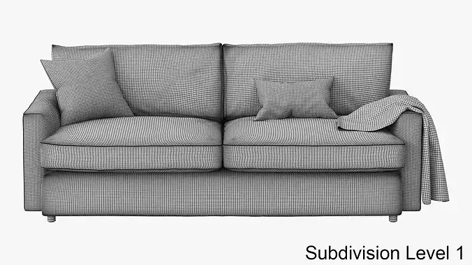 Crate and Barrel Lounge Deep Sofa 3D model 7