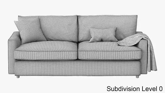 Crate and Barrel Lounge Deep Sofa 3D model 6