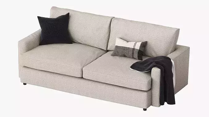 Crate and Barrel Lounge Deep Sofa 3D model 3
